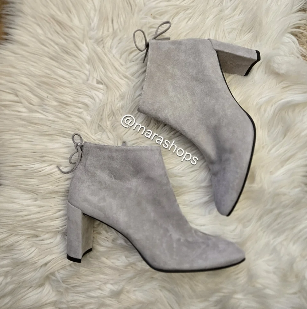 Stuart Weitzman Gardiner Gray Suede Ankle Boot